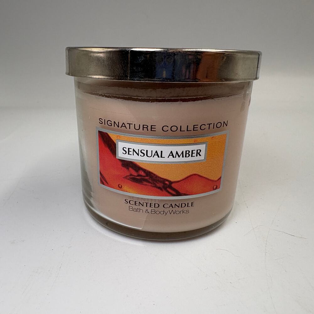 Bath & Body Works Sensual Amber 4oz Candle Signature Collection Vintage Unburned